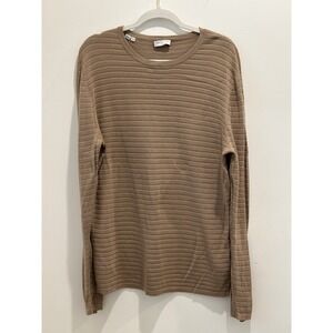 Selected Homme SHDJINX Crew Neck Sweater Mens XL Tan Brown Ribbed Cotton Knit